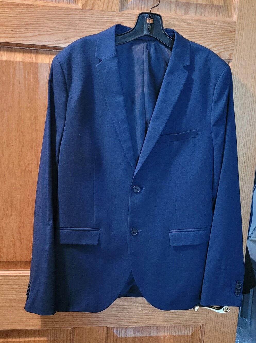 NWT H&M Men's Navy DARK Blue Two-Button Suit Blazer JACKET 42R